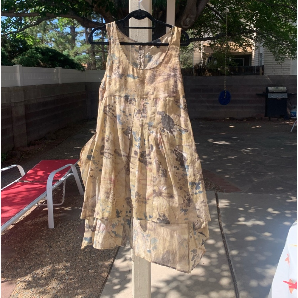 Staples sheer dress high low flowy size S